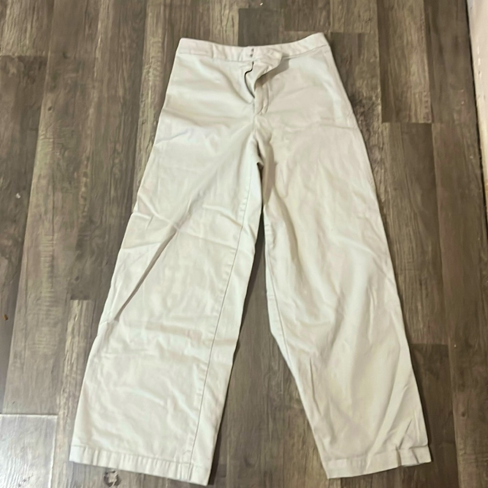 cropped wide leg high rise express pants